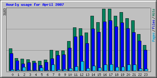 Hourly usage for April 2007