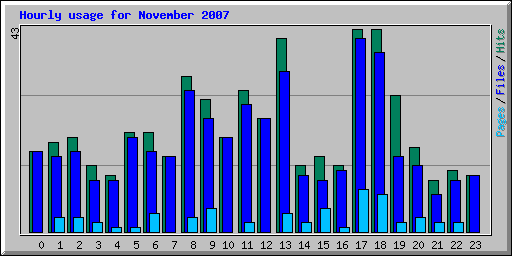 Hourly usage for November 2007