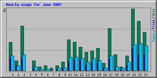 Hourly usage for June 2007