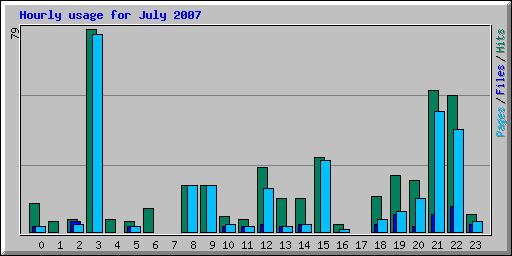 Hourly usage for July 2007