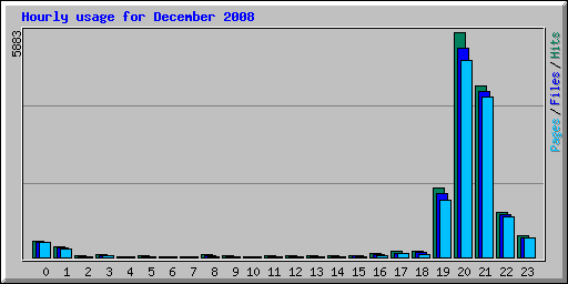 Hourly usage for December 2008