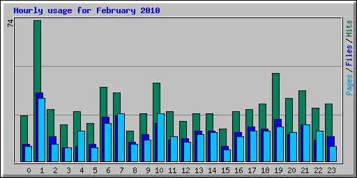Hourly usage for February 2010