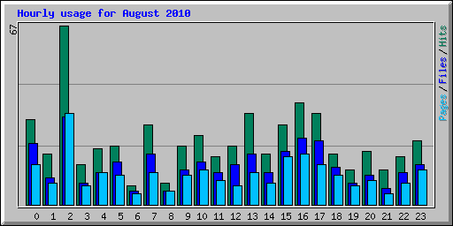 Hourly usage for August 2010