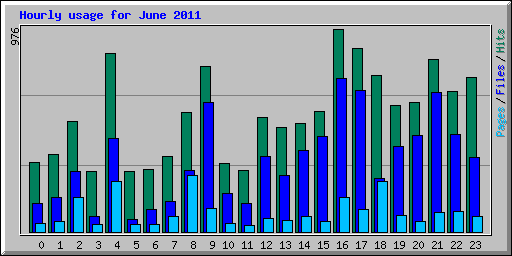 Hourly usage for June 2011