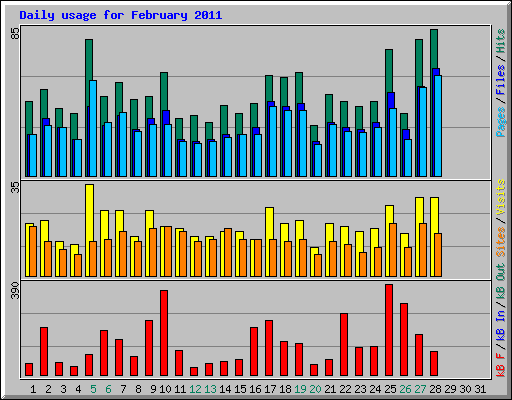 Daily usage for February 2011