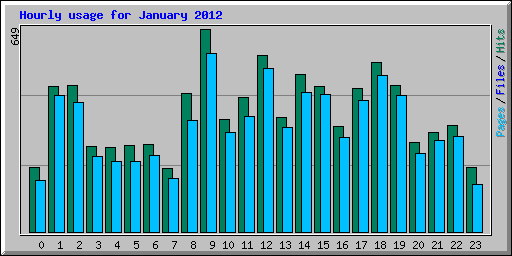 Hourly usage for January 2012