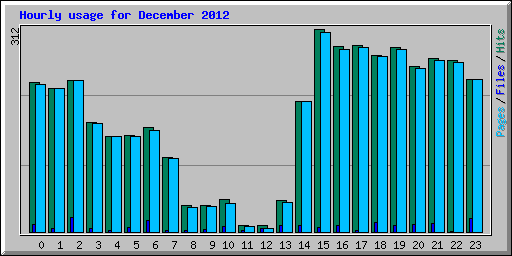 Hourly usage for December 2012