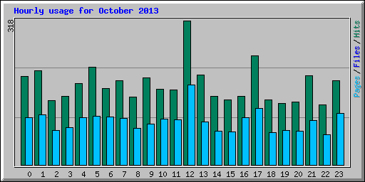 Hourly usage for October 2013