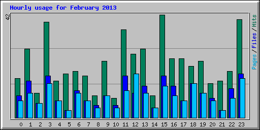 Hourly usage for February 2013