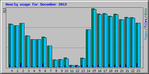 Hourly usage for December 2012