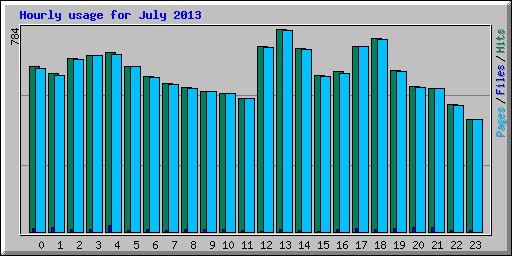 Hourly usage for July 2013