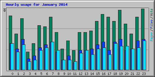 Hourly usage for January 2014