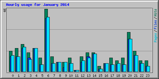 Hourly usage for January 2014