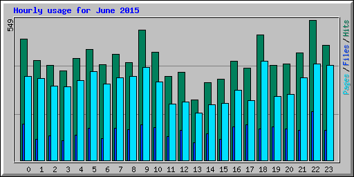 Hourly usage for June 2015