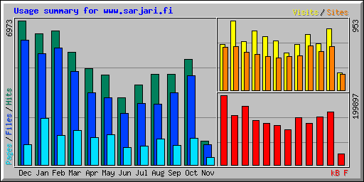 Usage summary for www.sarjari.fi
