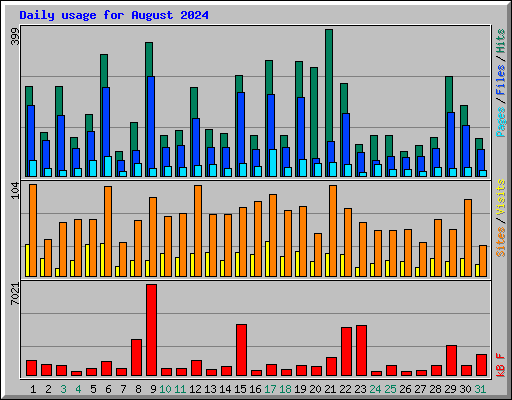 Daily usage for August 2024