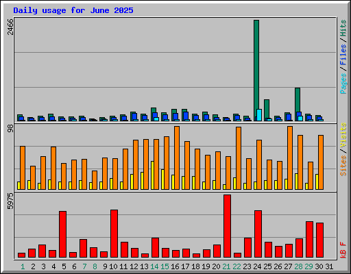 Daily usage for June 2025