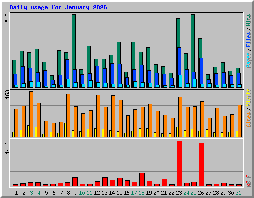 Daily usage for January 2026