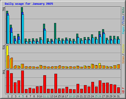 Daily usage for January 2025