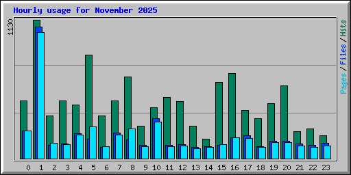 Hourly usage for November 2025