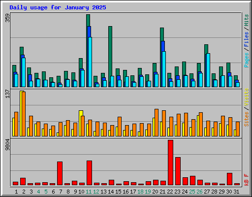 Daily usage for January 2025