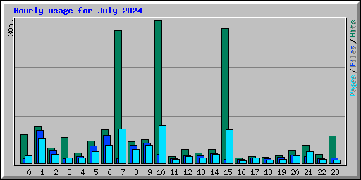 Hourly usage for July 2024