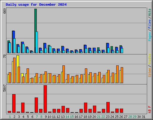 Daily usage for December 2024