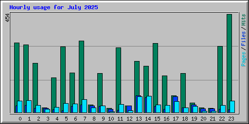 Hourly usage for July 2025