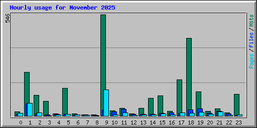 Hourly usage for November 2025
