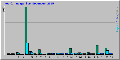 Hourly usage for December 2025