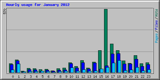Hourly usage for January 2012