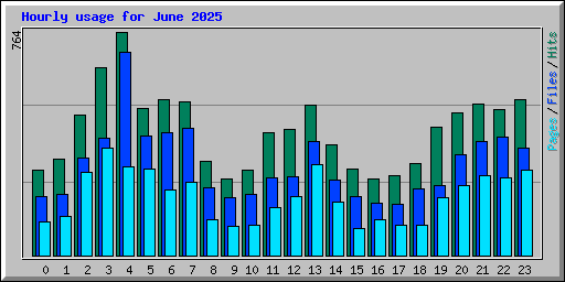 Hourly usage for June 2025