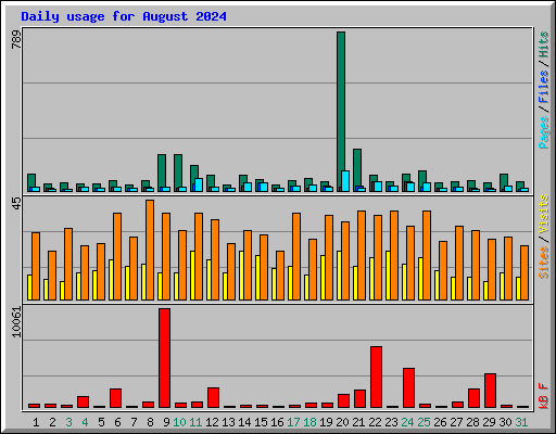 Daily usage for August 2024