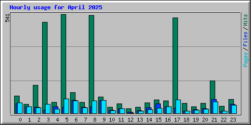 Hourly usage for April 2025