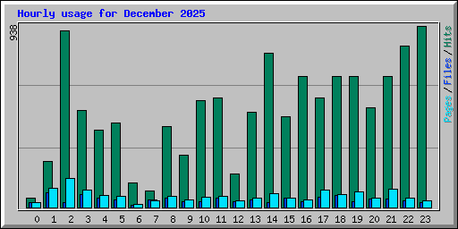 Hourly usage for December 2025