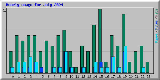 Hourly usage for July 2024