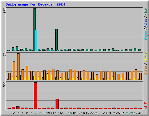 Daily usage for December 2024