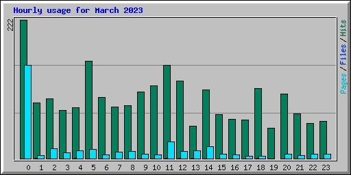 Hourly usage for March 2023