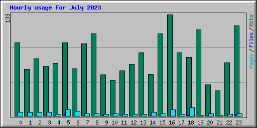Hourly usage for July 2023