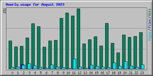 Hourly usage for August 2023