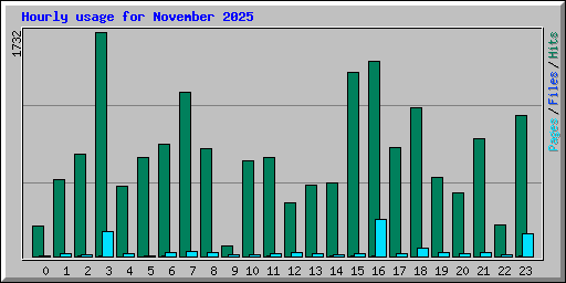 Hourly usage for November 2025