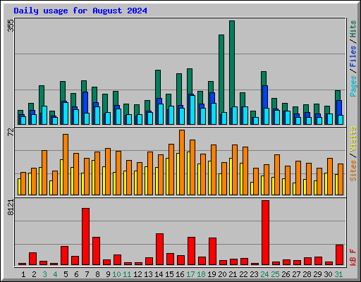 Daily usage for August 2024