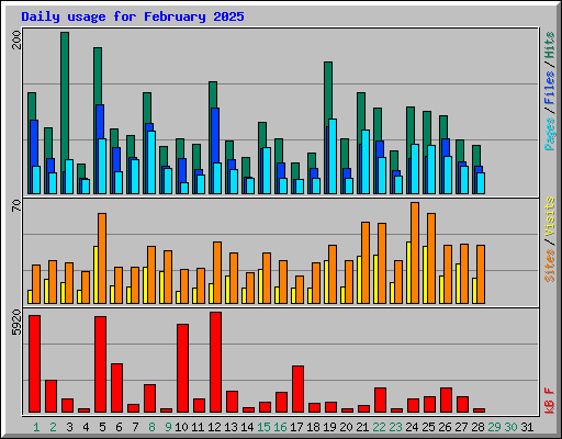 Daily usage for February 2025