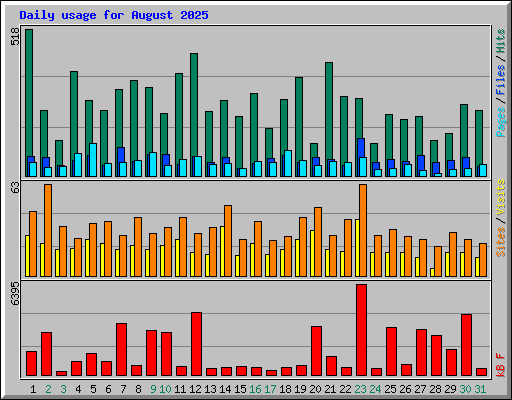 Daily usage for August 2025