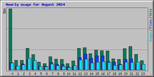 Hourly usage for August 2024