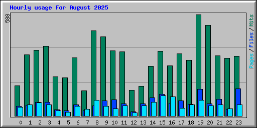 Hourly usage for August 2025