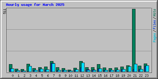 Hourly usage for March 2025