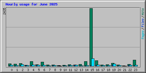 Hourly usage for June 2025