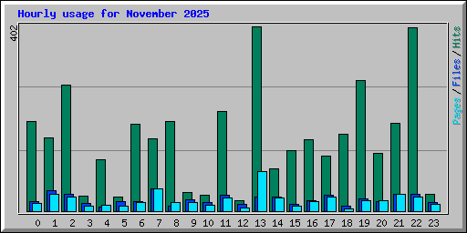 Hourly usage for November 2025