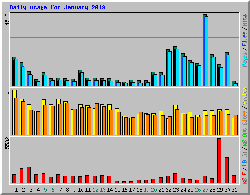 Daily usage for January 2019